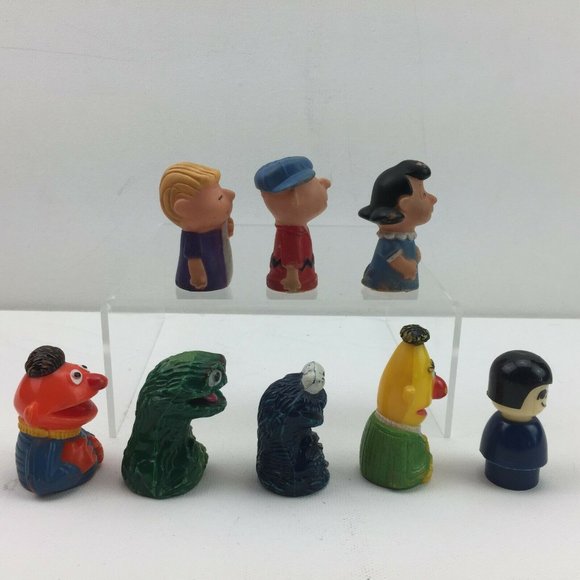 Vintage Sesame Street Peanuts Muppets Figures Finger Puppet Lot - Picture 5 of 7